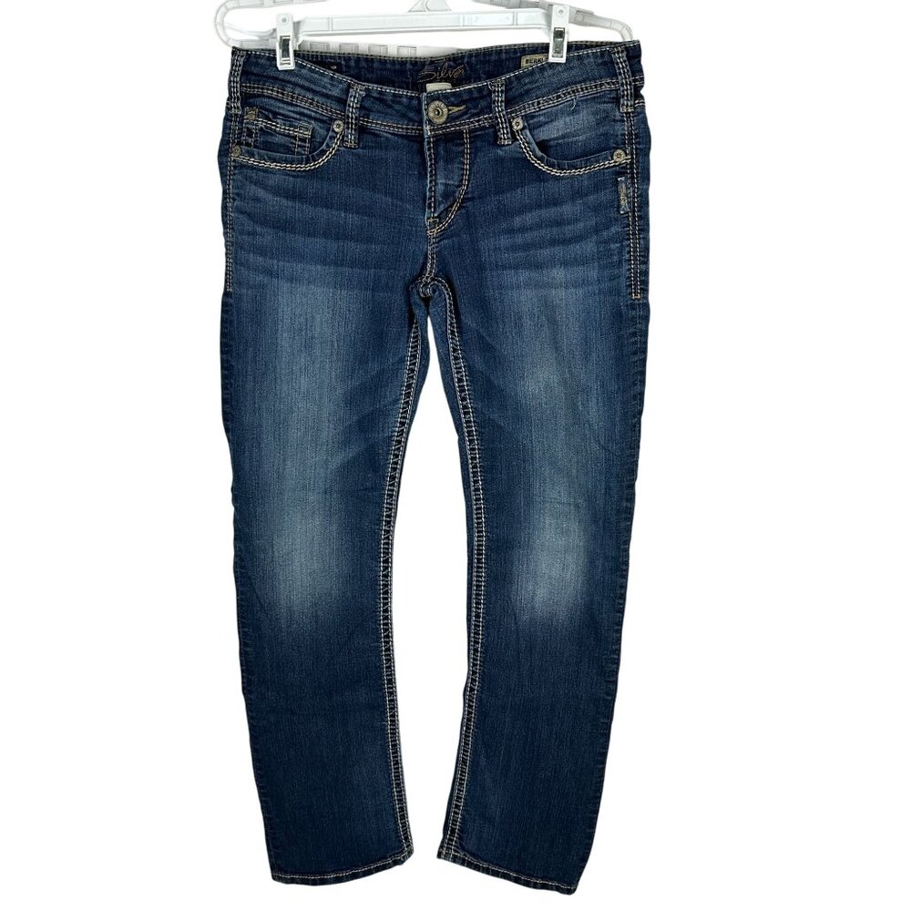 Silver Jeans Co. Berkley Straight Leg Denim Jeans Womens Size 26 Dark Wash